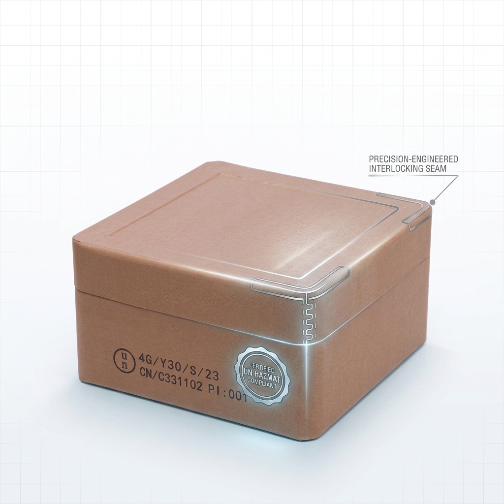 UN 4G Certified Custom Color Printed Stackable Square Fiber Drum 30 Gallon Bulk Container