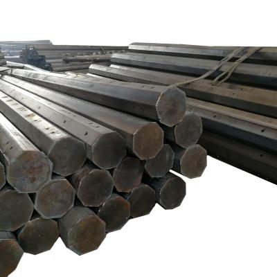 Octagonal Distribution Steel Pole 15kV 69kV Galvanized Pole For Power Line