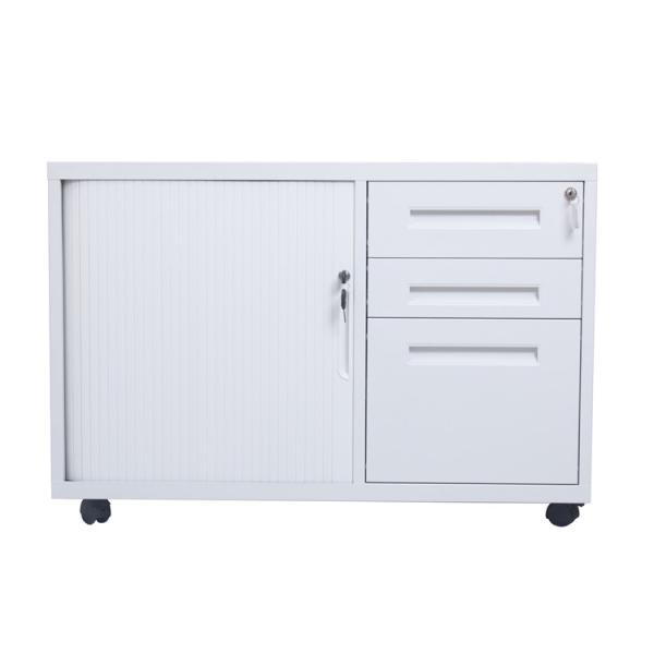 3 Drawer 34kgs 500mm Depth Tambour Storage Cabinet