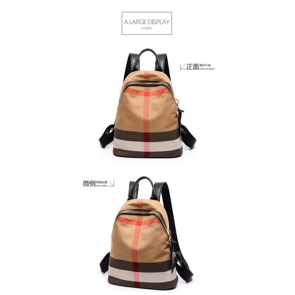 Women Leisure Backpack Style Plaid CanvasBackpack Mommy Bag School Feng Bag