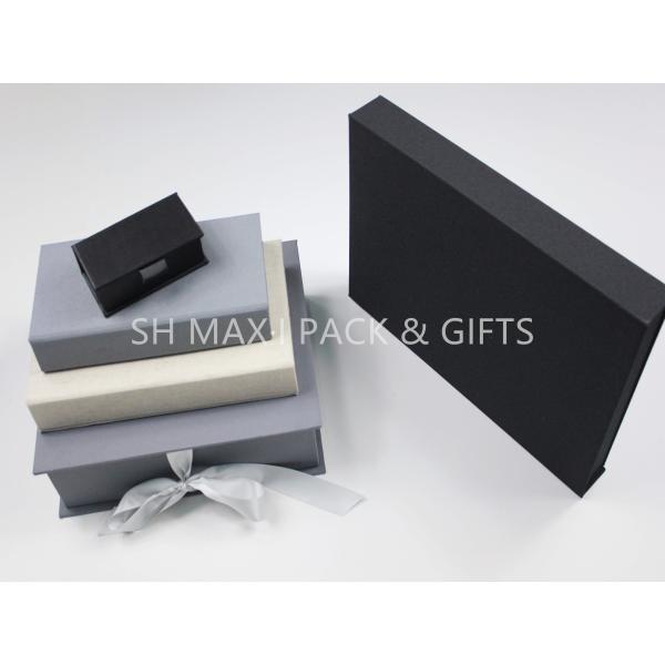 Small Black Fabric Gift Box With Lid  Luxury Usb Packaging High Gloss Finished Name Brande