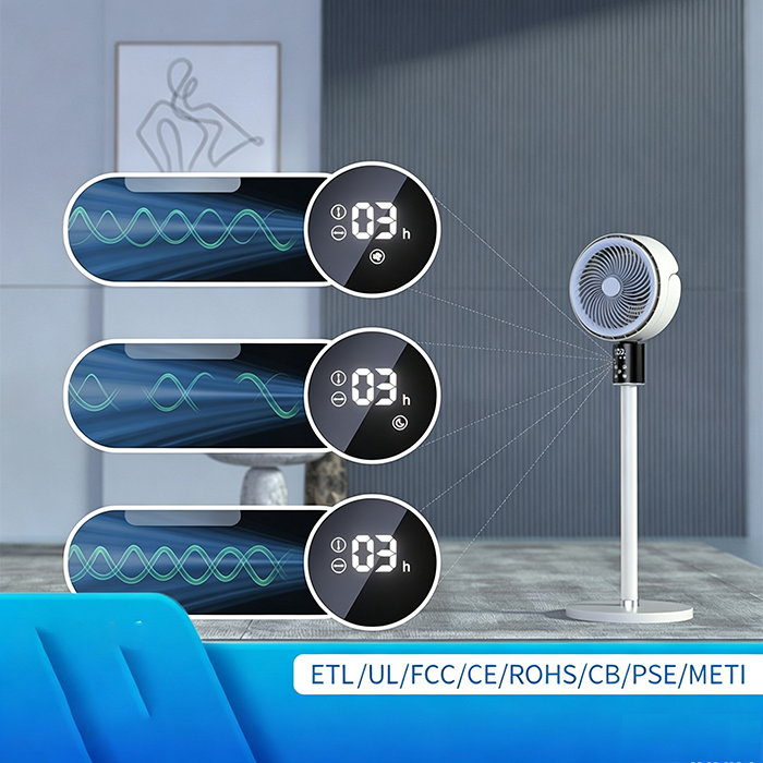 3D Oscillation Silent Remote Control Air Circulating Fan and Standing Fan for Whole Home Cooling