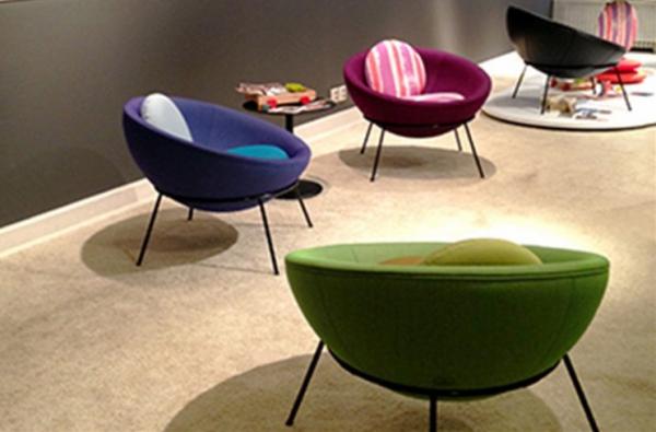 Modern leisure chair Bardi's Bowl Chair fiberglass half ball egg chair
