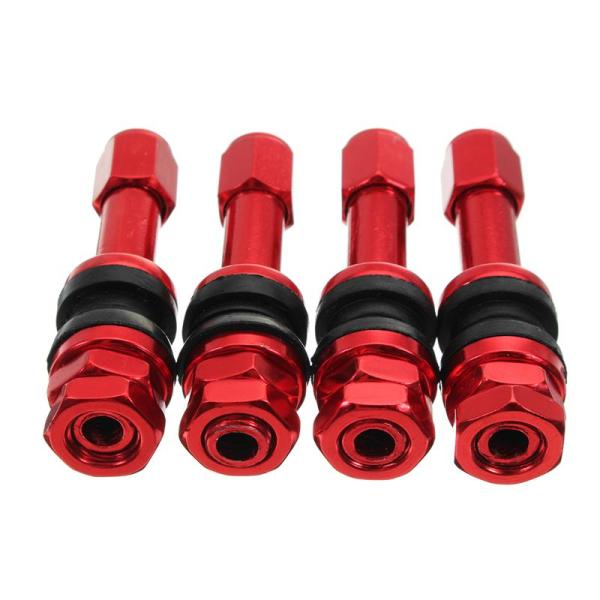 Colorful Aluminium Car Tyre Valve Stem Straight Mouth With Black Dust Caps