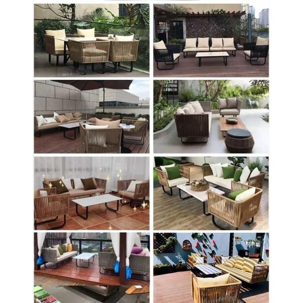 Juego de salón de ratán resistente a la intemperie para muebles de jardín al aire libre de estilo italiano