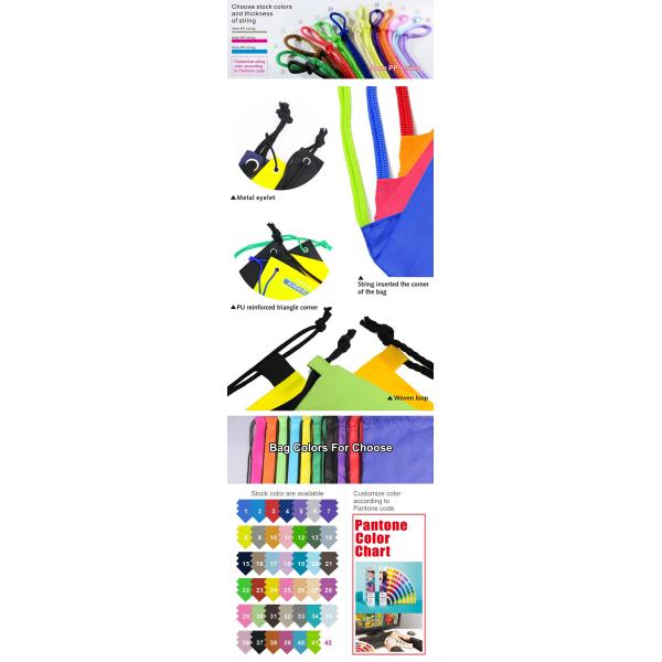 Foldable AZO Free Fabric Drawstring Bags Easy Carry Small Foldable Pocket Tote Polyester Folding Shopping Reusable Bag,C
