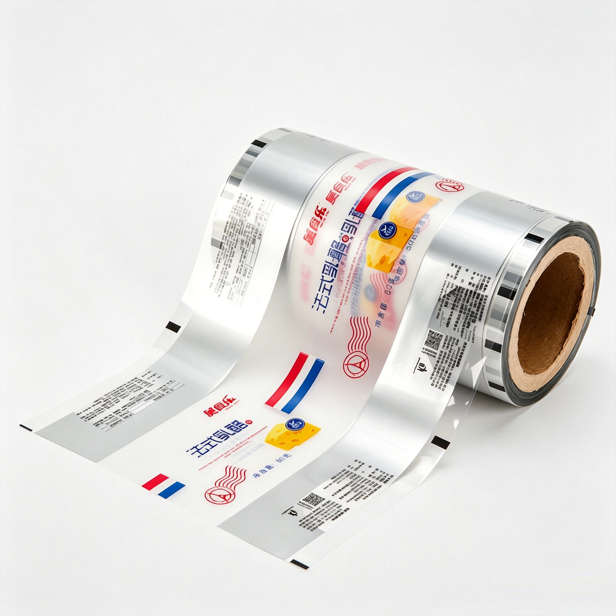 Glossy Transparent Food Grade Composite Packaging Roll Film | BOPP/CPP PET/PE Laminated Automatic Packing Roll Stock For Cheese Biscuit Candy OEM Custom Printed