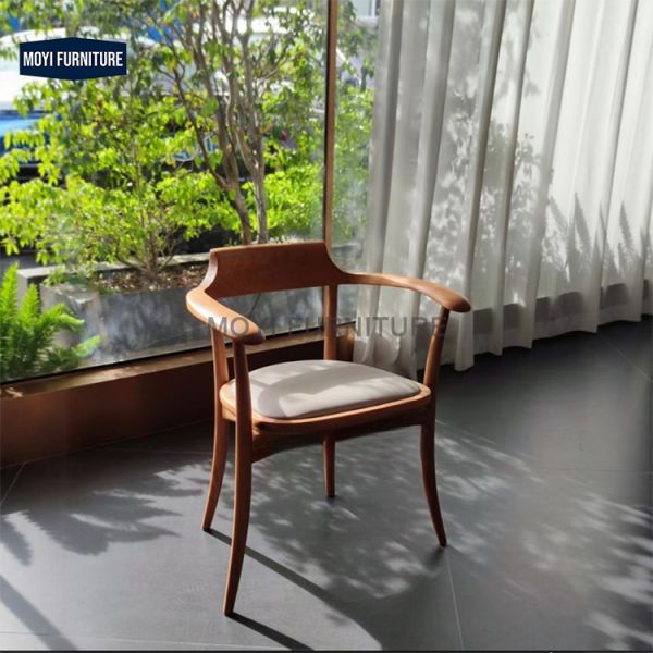 Dining Room Furniture Modern Simple Armchair Solid Wood Sword Dining Chair Crafted From North America Black Walnut Wood