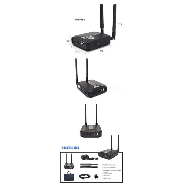 4G WIFI H.264 H.265 Video Encoder For Outdoor Live Streaming Via WIFI And Ethernet