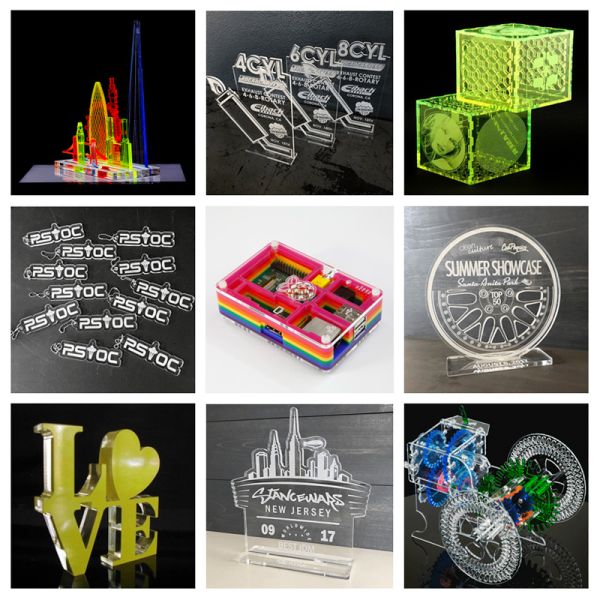 Laser Cut & Engraved Acrylic Projects 130/150/180w Co2 Laser Cutting Machine 1300x900mm For Acrylic Engraving