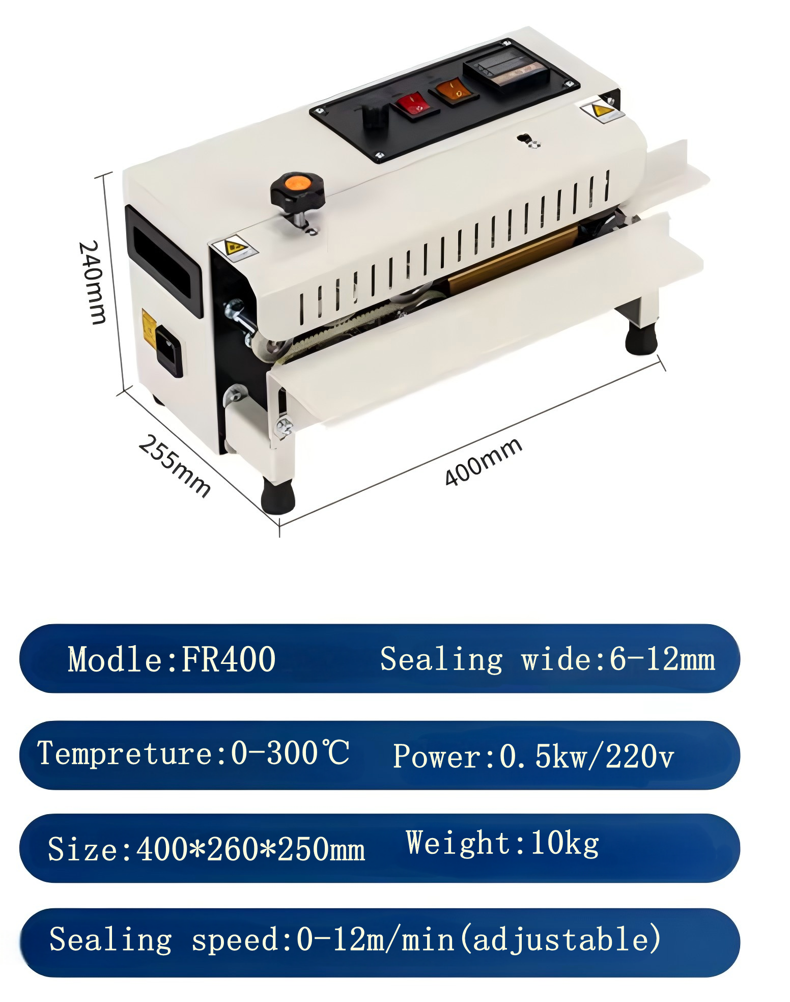 Fully Automatic Commercial Small Tea Sealing Machine Candy Snack Continuous Fr400 Packaging Machine