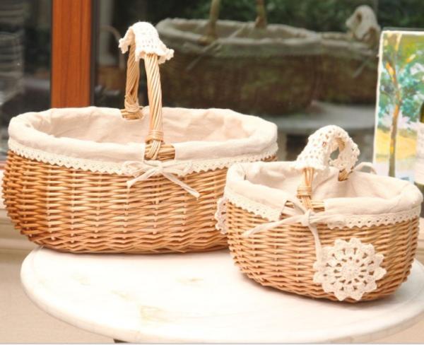 Handmade Natural Willow Wicker Picnic Basket Cheap Lunch Bags Hot sale products Outdoor Lunch Basket
