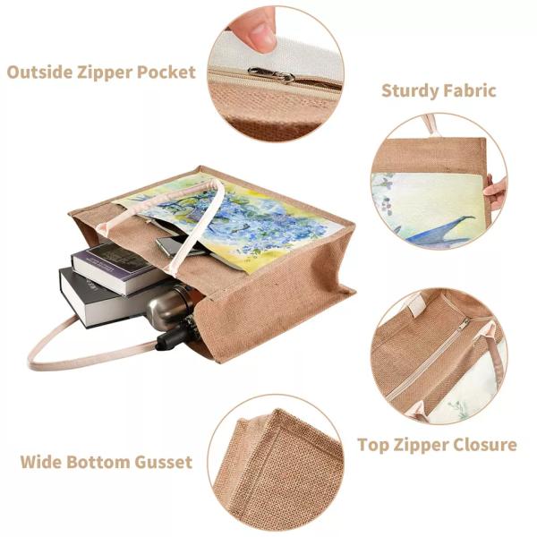 Подарок Tote джута пляжа многоразовый кладет складное водоустойчивое в мешки для женщин