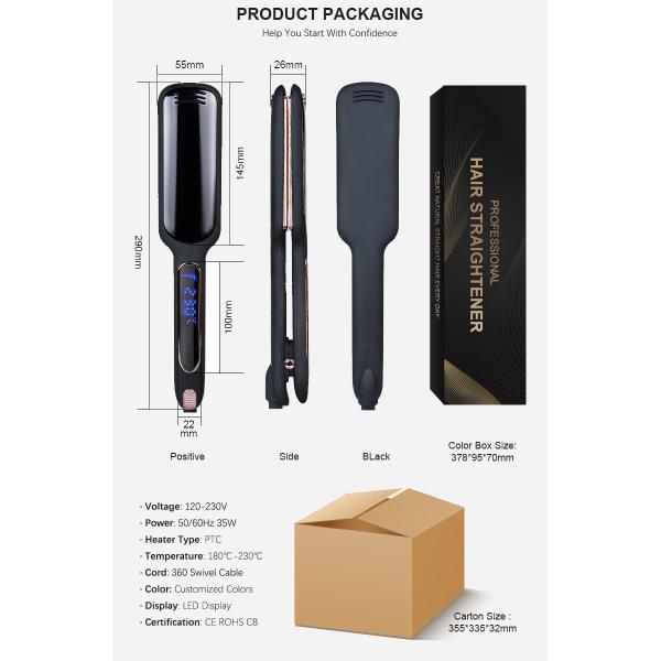 450 градусов дисплея LCD утюга электрического керамического раскручивателя волос плоского