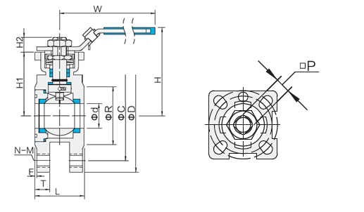 Stainless Steel Italian Ball Valve Pn16 - 40 304 / 316 Full Port Ball Valve high PAD