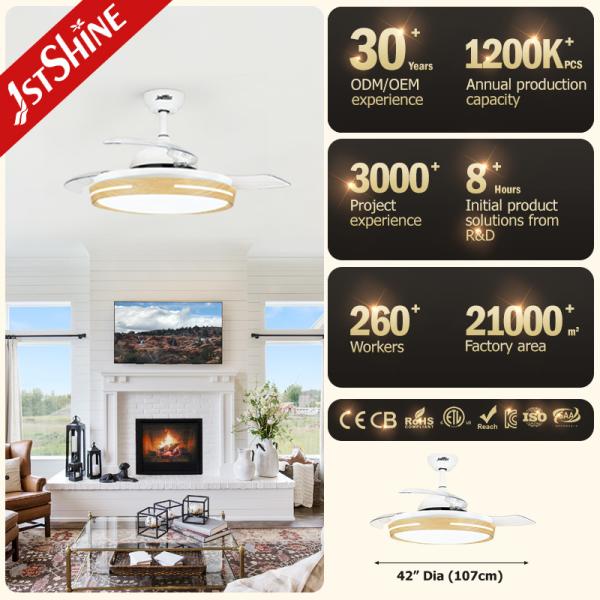 Smart 42 polegadas LED ventilador de teto invisível para quarto e sala de estar