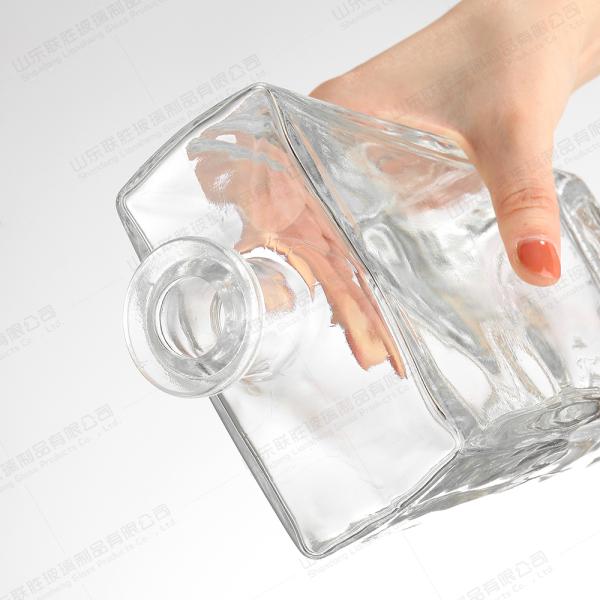 Botellas de vidrio para fiestas de bar regalos de boda claro personalizado transparente XO brandy whisky licor