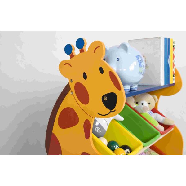Giraffe Shape Kids Toy Storage Organizer , Plastic Toy Storage Bins Shelf