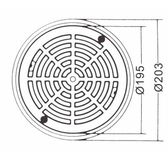 Крышка стока пола бассейна АБС 203мм вышеуказанная земная
