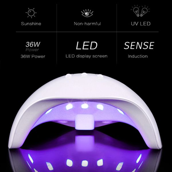 Professional UV LED Nail Lamp with 365NM & 405nm Twin Wavelength Lights, Rechargeable Battery, and Fast Curing Time for Salon and Home Use