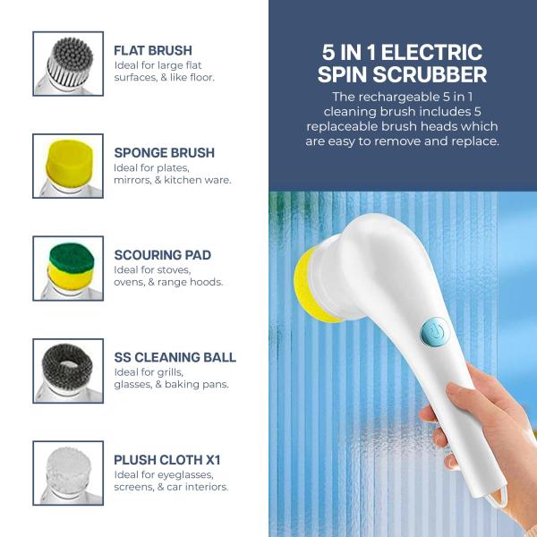 Replaceable Brush Heads Handheld Cleaning Brush for Electric Spin Scrubber in Kitchen