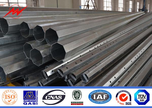 Low Voltage Hot Rolled Steel Electric Light Pole With HDG Powder Coating