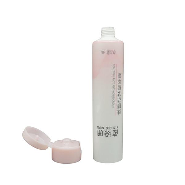 PE Plastic Cosmetic Tube With Colored Flip Cap For Face Cream Packaging