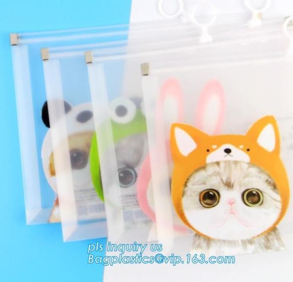 pencil stationery set pouch holder zipper with slider, Office & school stationery supply slider zip wallets document fil