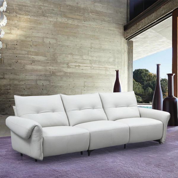 Italian Style Minimalism White Modular Couch Living Room Sofa Set Furniture Modern Luxury Home Lounge Sectional Leather Sofa