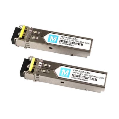 1.25G Duplex LC 60km 1550nm LC Connector DDM 1000BASE SMF Fiber Optic Module Pluggable SFP Transceiver for FTTX Interface