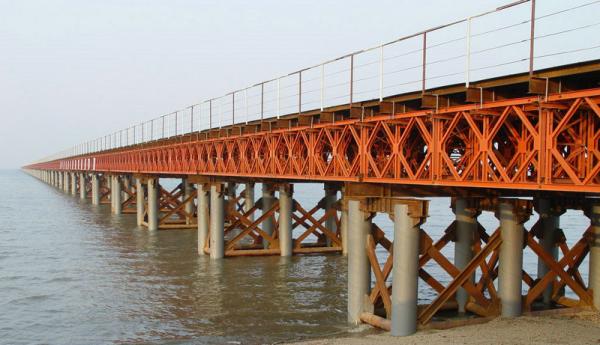 Ponte de Bailey compacta pré-fabricada/peso leve de aço portátil da ponte