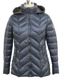 Winter Warm Womens Puffer Coat With Hood , Casual Style Slim Down Jacket