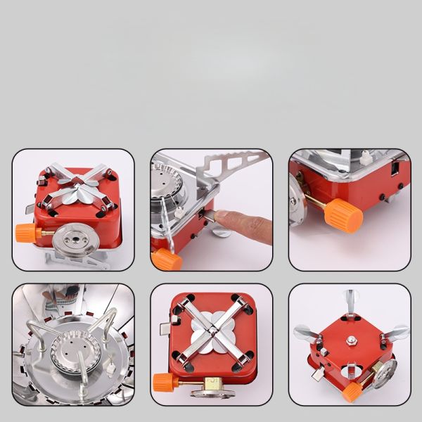 Factory Portable Outdoor Mini Titanium Camping Gas Stove Survival Pocket Furnace Hiking Gas Stove for BBQ Picnic Cooking
