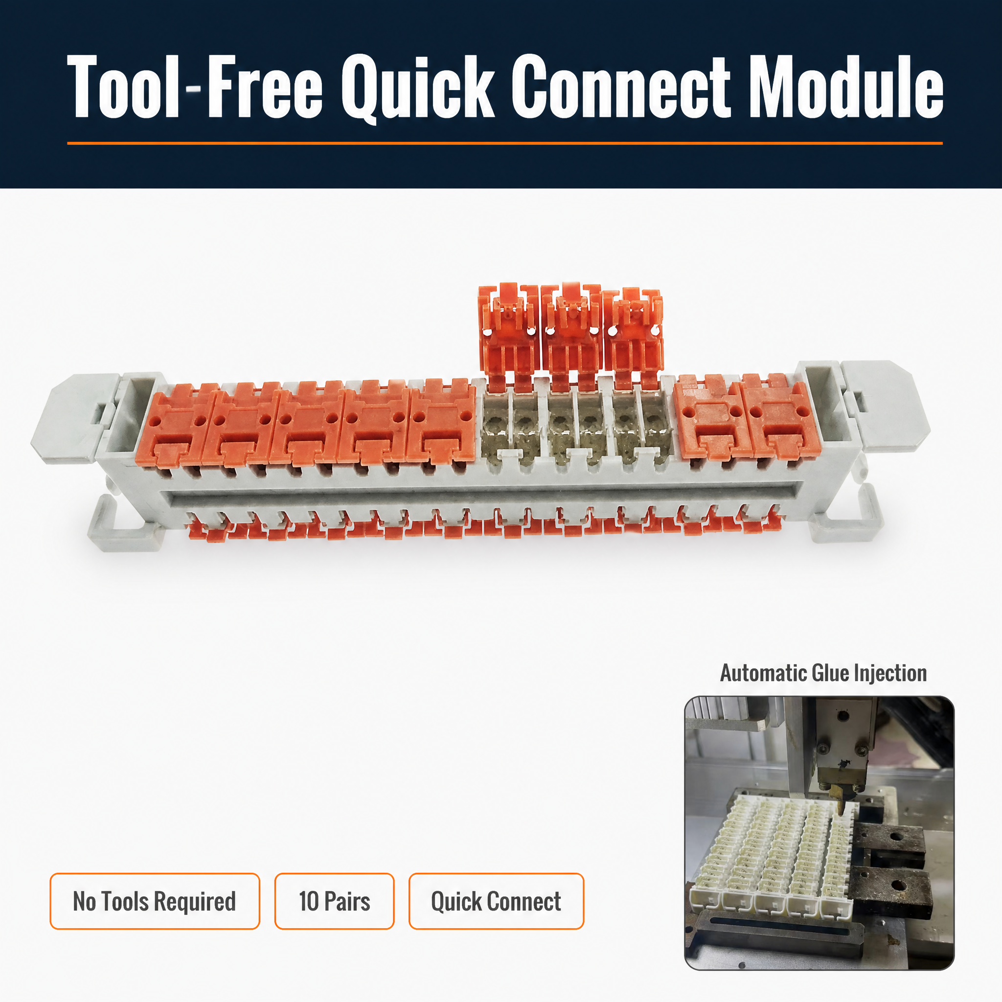 3M 10 Pair Tool-less Jelly Filled Quick Connection LSA Plus Module for High Integrity Network Reliability