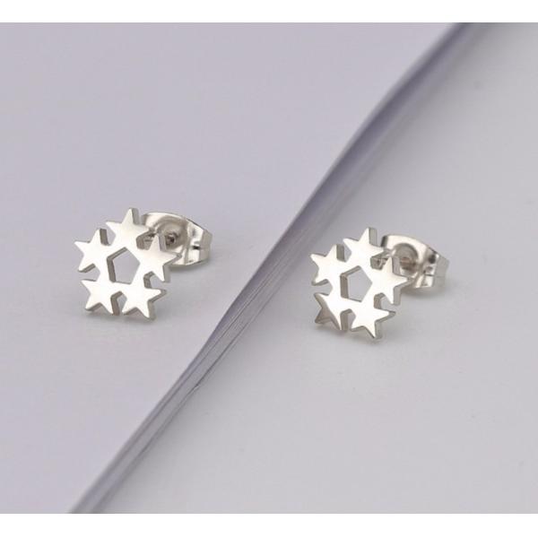 Customized Earring Surgical Stainless Steel Titanium Silver Gold Black Plated Star Stud Earrings