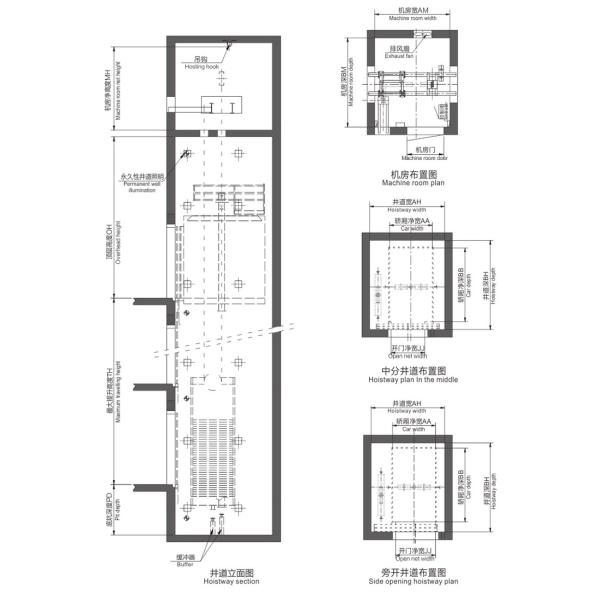 Нержавеющая сталь космоса высокоскоростного лифта большая для размера двери отверстия больницы 1100*2100