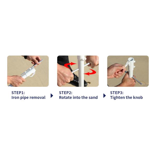 Heavy Duty High Wind Beach Umbrella Parasols Sand Anchor & Tilt Sun Shelter, UV 50+ Protection Outdoor Sunshade