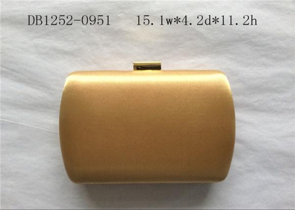 Elegant Hard Box Satin Clutch Bag Black Velvet Lining For Prom And Wedding