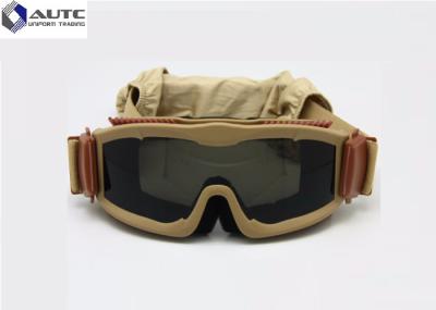 Spherical Military Style Sunglasses , Ballistic Shooting Glasses Elastic Headband Strap