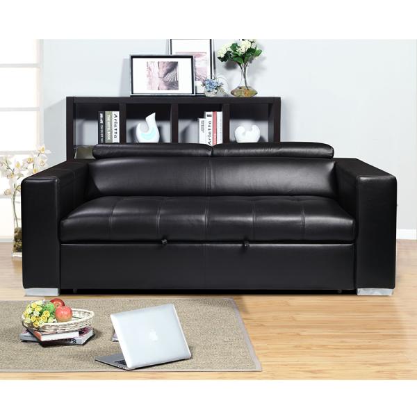 CARA 3+1 Sofa Bed Recliner Sofa Air Leather Luxury Black Convertible Folding Chair Sleeper  Seat Sofa Bed