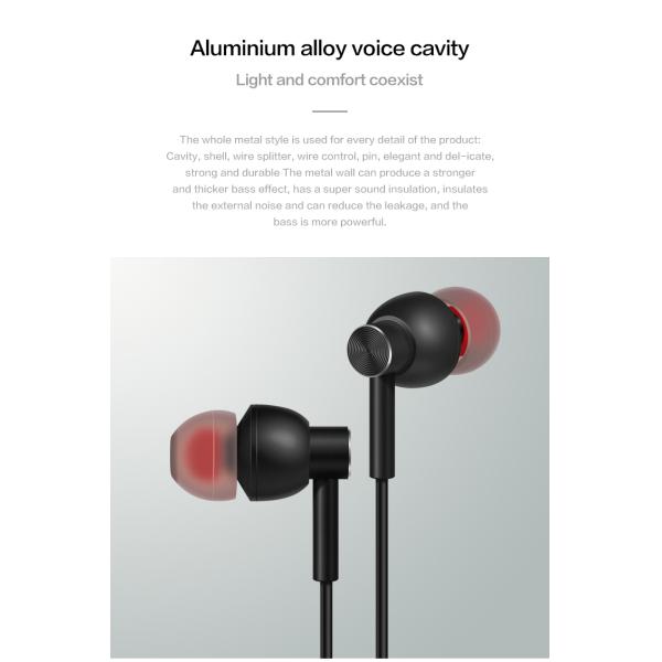 TPE Cable IPX2 Metal Wired Earphones