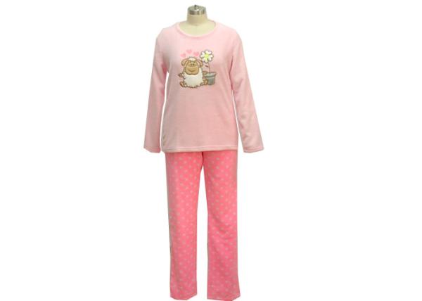 Oversized Crew Neck Ladies Pajama Sets 100 Polyester Pajamas Plain Dyed Technics