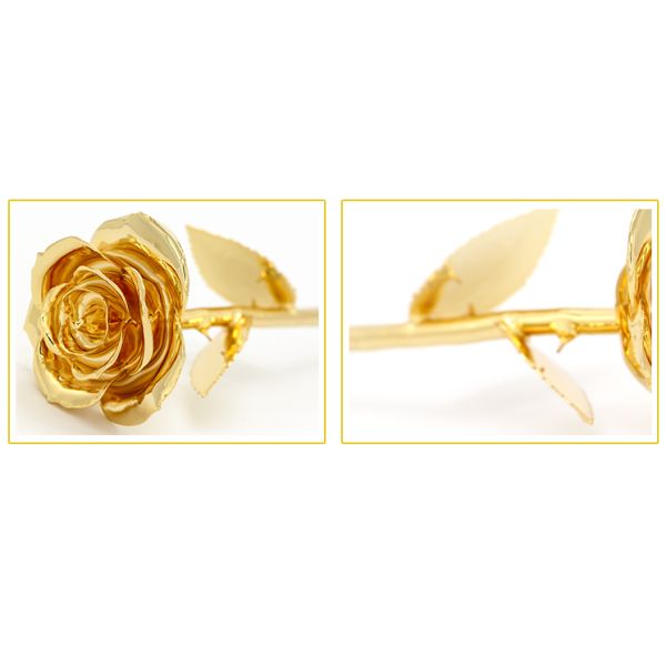 Valentine Gifts  24k  Gold Dipped  Rose with Gift Box and Artificial  Gift Flower Holiday Decoration
