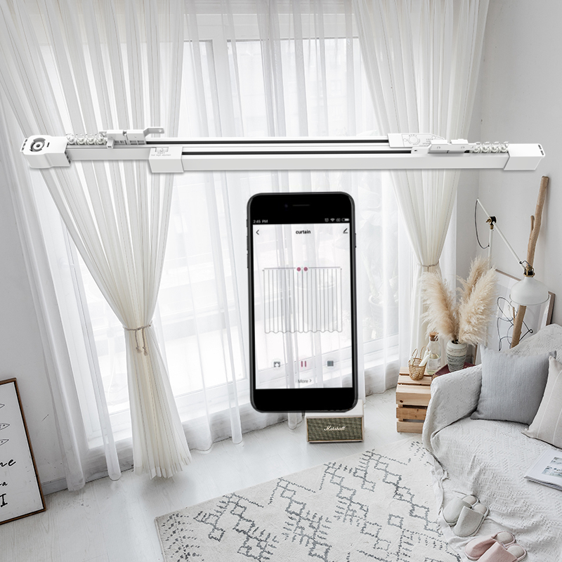 Extendable потолок рельса занавеса следа 150cm занавеса 433.92MHz установил