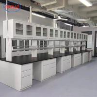 Bancada material de aço completa do laboratório da resistência de corrosão da promoção boa com gavetas e portas