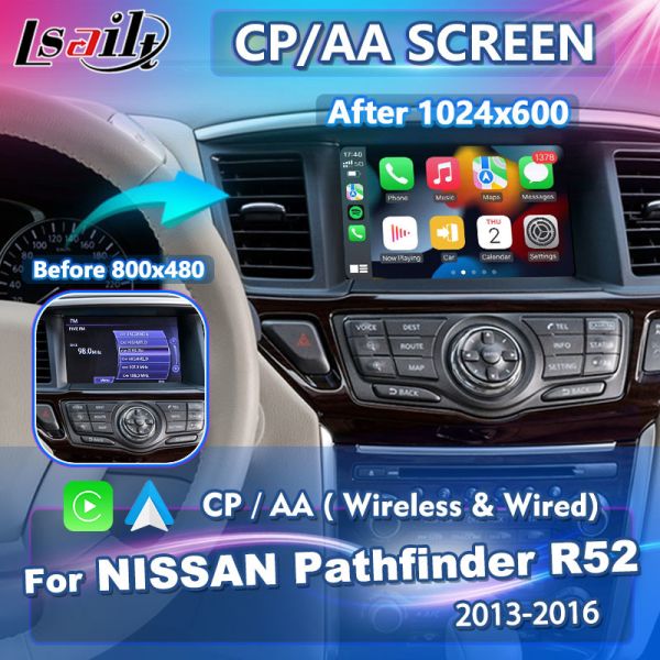 Lsailt Wireless Android Auto Multimedia Carplay Screen for 2013-2016 Nissan Pathfinder R52