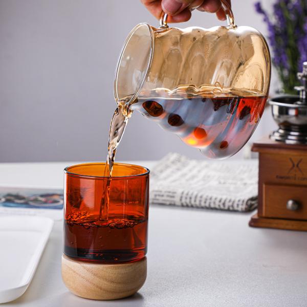 Brown Borosilicate Glass Pour over Coffee Machine with Transparent Dripper and Pot Set