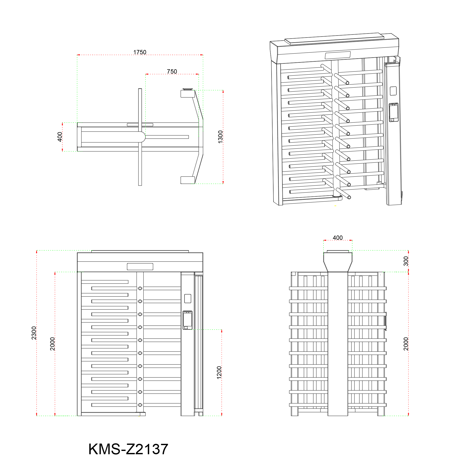 Full Height Turnstile Designed For Outdoor Use Waterproof UV Resistant And Freeze Proof