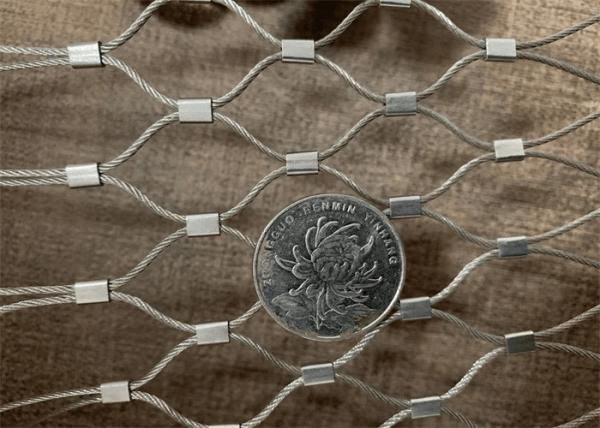 Inox Knotted Animal Fence Netting , Stainless Steel Woven Pet Enclosure Mesh 4.0mm