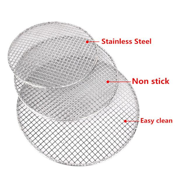 Stainless Steel Round Barbecue Grill Grill Net Steam Net Camping Hiking Outdoor Net